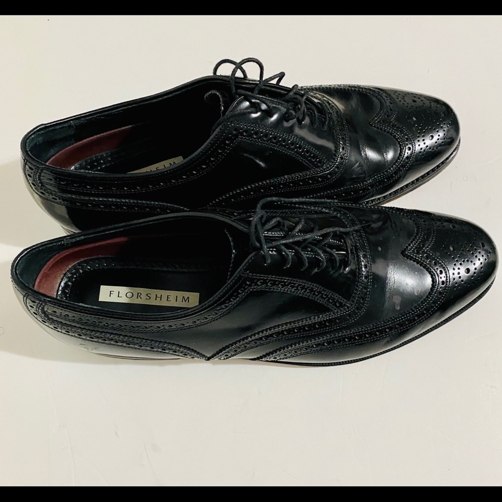 Florsheim  Mens Size 12 D Black Dress Shoes Lace